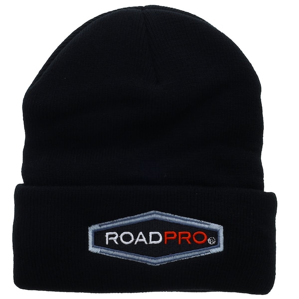 Roadpro Trucker Hat Comfort Knit Beanie Cap Cuffed Winter Knit Hat Black ROADPROHAT - main